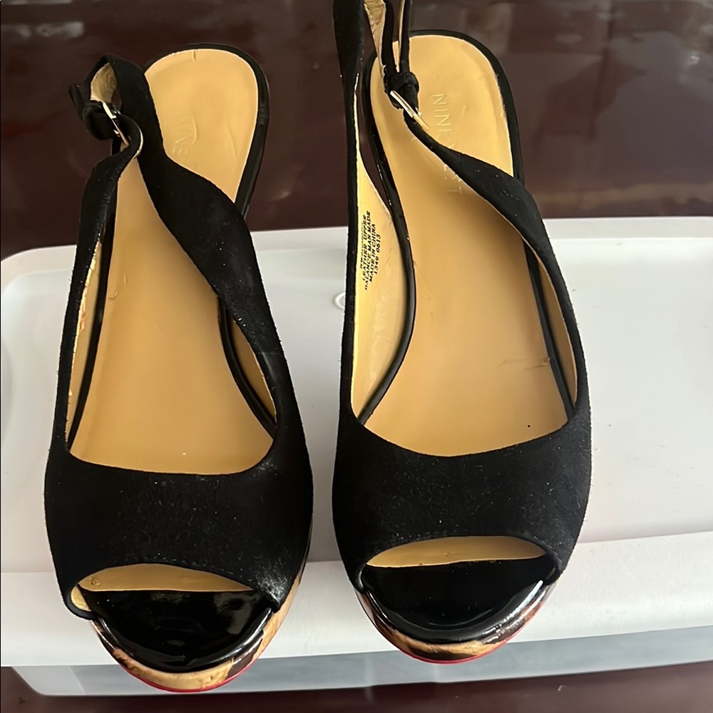 Nine West Black Heels with Suede Finish